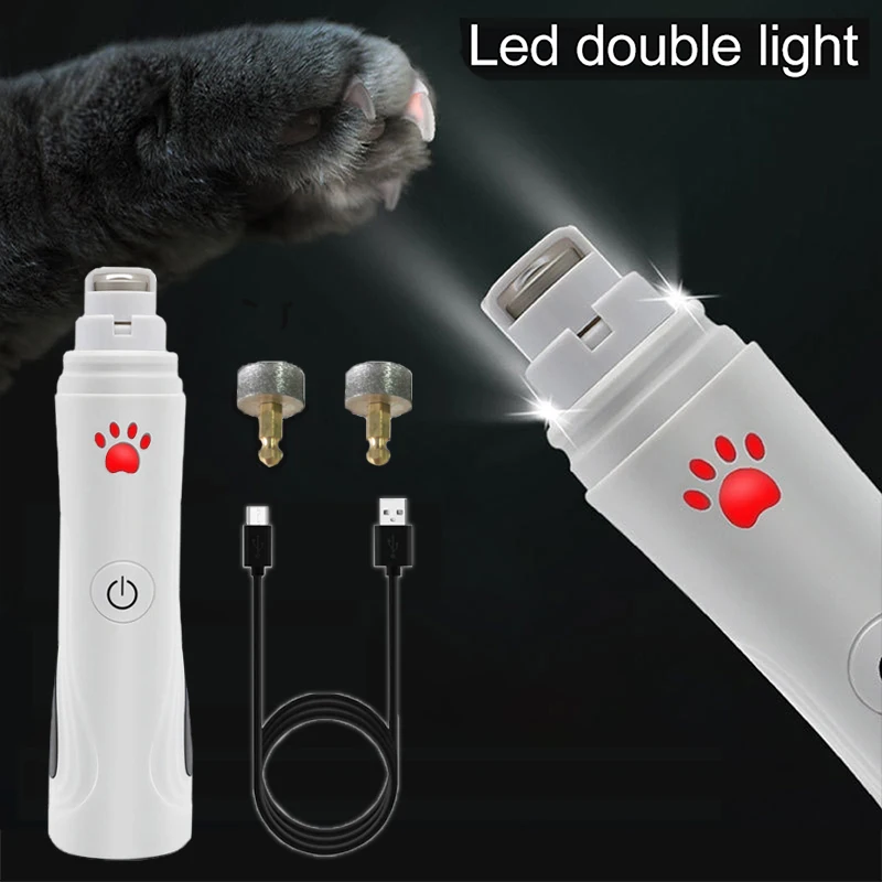 Dog Nail Clipper Pet Grinder USB Electric Painless Cats Dogs Paws Grooming Trimmer With LED Light 3-Speed Low Noise |