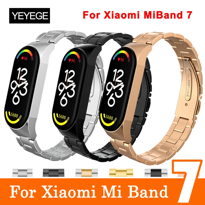 

Metal Strap For Xiaomi Mi Band 7 Smart Bracelet Stainless Steel Correa miband 7 Wristband for Xiaomi mi Band 7 Accessories NFC