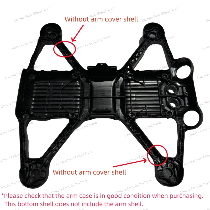 Coque de remplacement pour DJI Avata 2 posée à plat, montrant le verre capteur et les fixations.