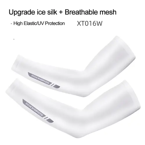 ROCKBROS  Arm Sleeve Breathable Quick Dry UV Protection Cycling Sport Sleeve Ice Fabric Sunscreen Sports Wear Fitness Arm Sleeve - Image 9