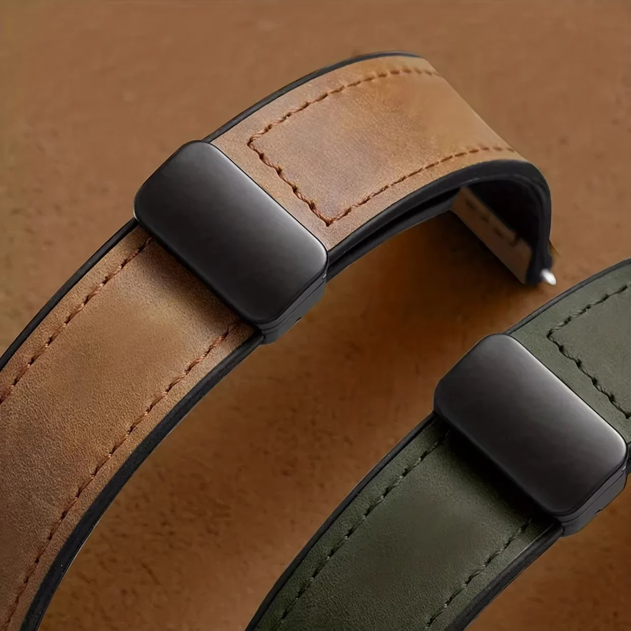 Elegant 22mm Magnetic Leather Watch Strap Bracelet - Premium Wristband Accessories