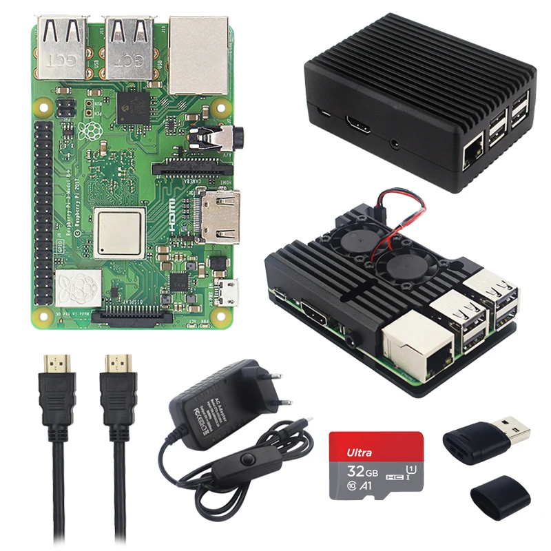 Raspberry Pi 3 Model B+ Kit BCM2837B0 WiFi BT Gigabit Ethernet PoE ...