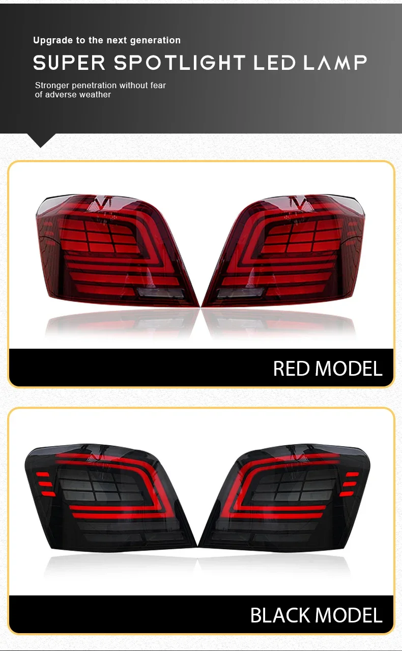 Un paio di lampade per auto per il periodo 2007-2015 GLK 200 260 300 Fanale posteriore DRL Lampada posteriore LED Indicatori di direzione dinamici Accessori auto - Image 3