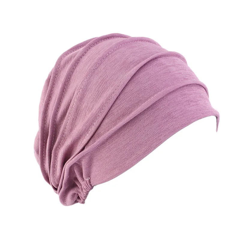 Women Cotton Slouch Beanie Chemo Cap Solid Color Bonnet Inner