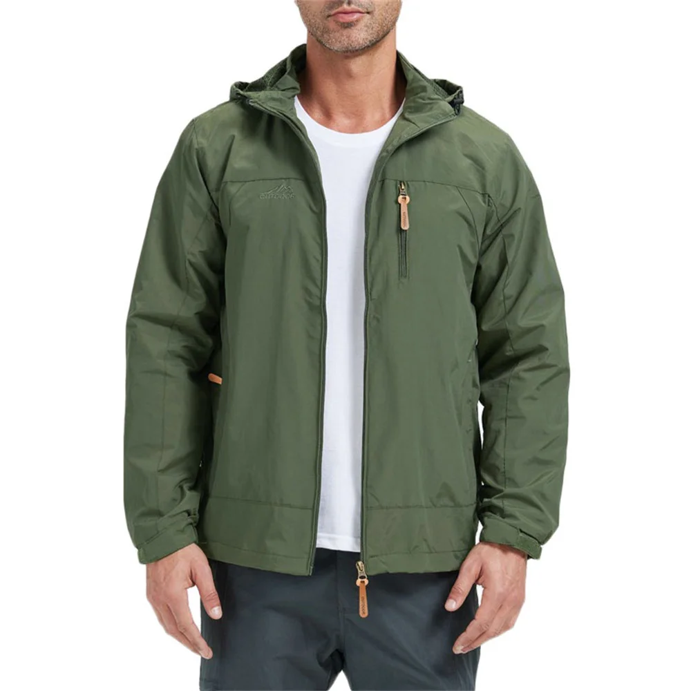 Outdoor Jacket for Men Camping Hiking Climbing Hooded Winproof Waterproof Slim Fit Outwear Zipper Breatable Fashion Jackets - 2
