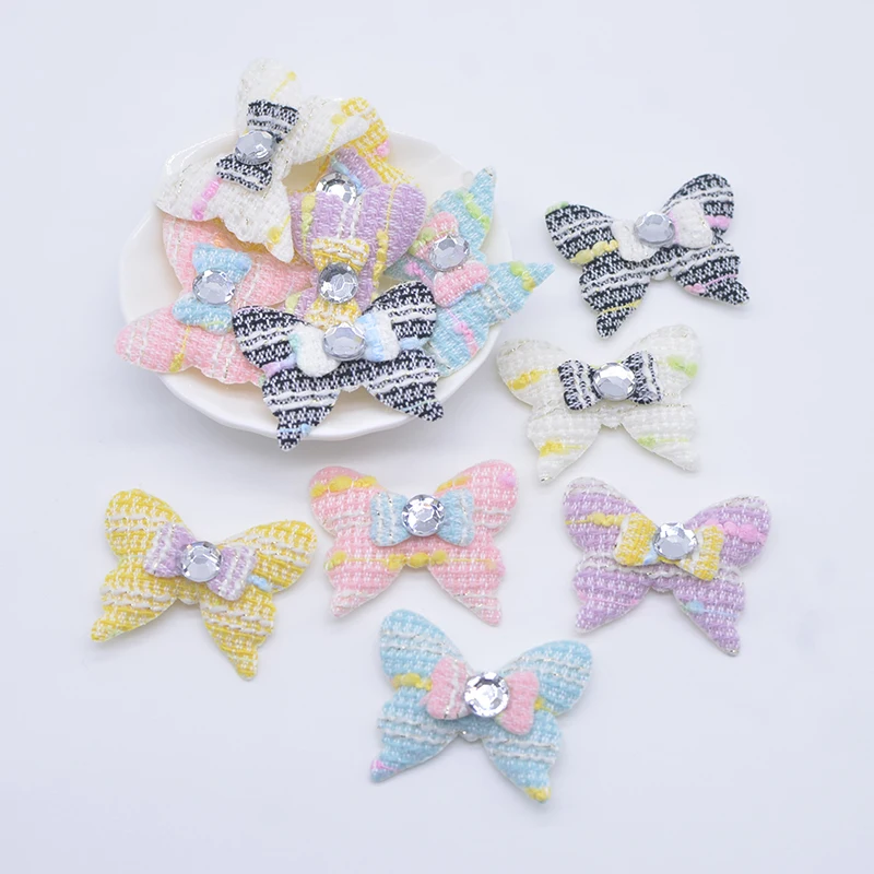 12 Stücke 4*3,2 cm/1,57*1,26 zoll Kawaii Schmetterling Applikationen für DIY Kopfbedeckungen Clips Dekor Zubehör Kleidung Hut Schuhe Nähen Patches