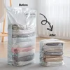No Need Pump Vacuum Bags Cube Large Capacity Space Saver Storage Bag for Storing Clothes Blanket Quilt Compression Organizer Bag 3