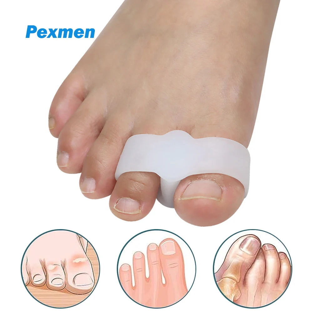 

Pexmen 2/4/10Pcs Gel Bunion Corrector Toe Separators with 2 Loops Big Toe Spacer Suitable for Bunion and Overlapping Toe