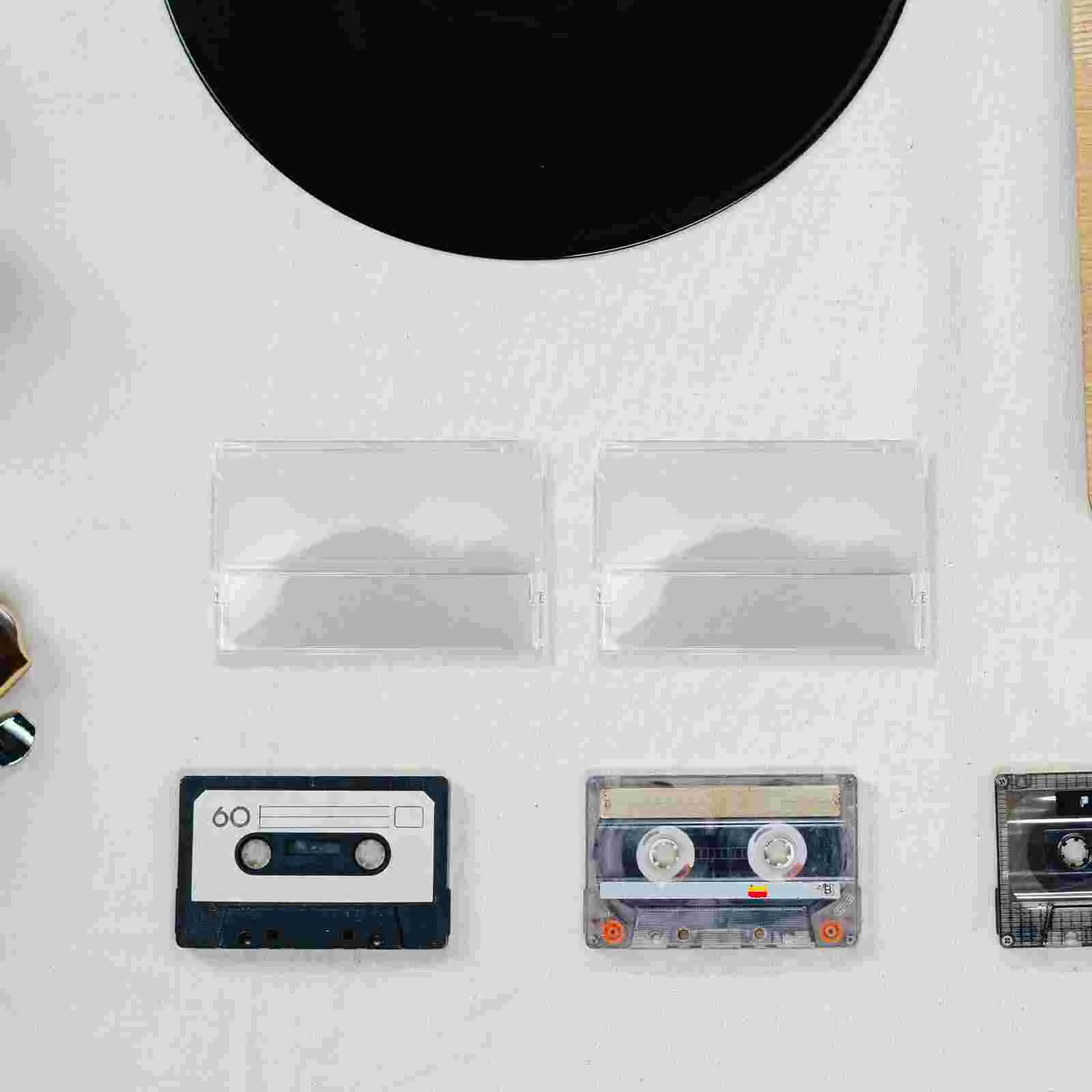 5 Pcs Tape Storage Box Portable Carrying Holders Multi Cassette Display Case Plastic Empty Shell Transparent Cassette Holder 