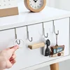 304 Stainless Steel Hook Free Punching Double S-Shape Hook Kitchen Bathroom Cabinet Door Silvery Type Coat Towel Storage Hanger 6