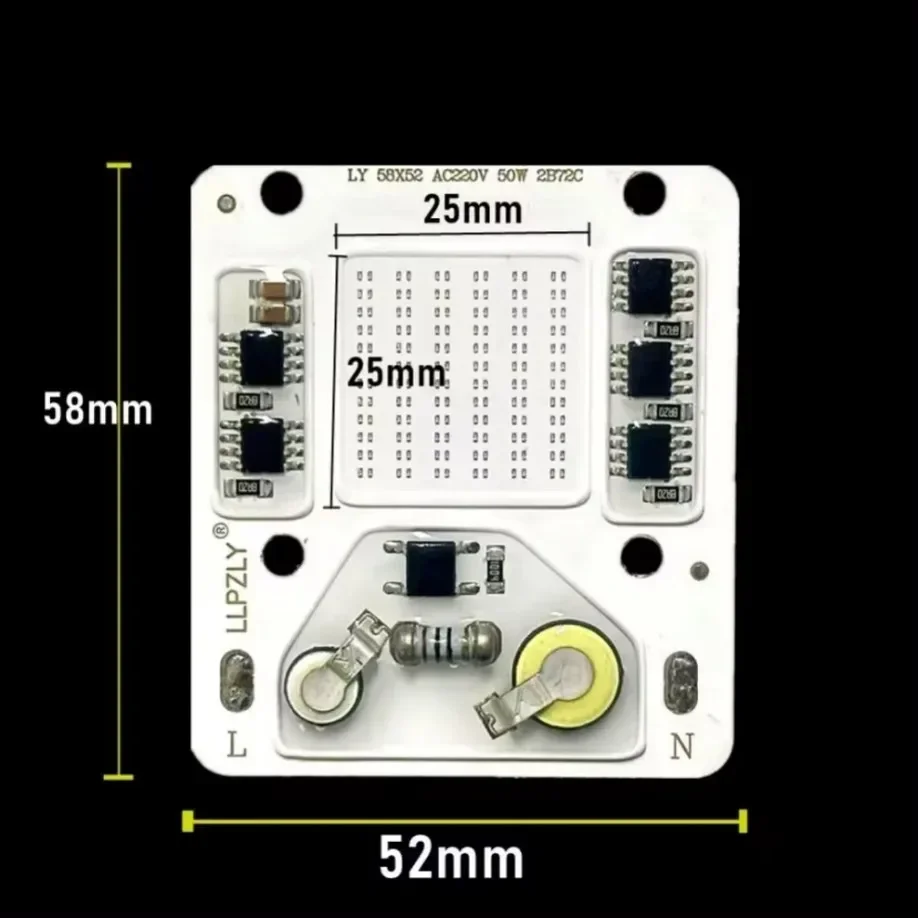 LED Flood Light COB Light Source Smart IC No Need Driver DIY AC 220V LED Chip Lamp For Outdoor Lighting 50W