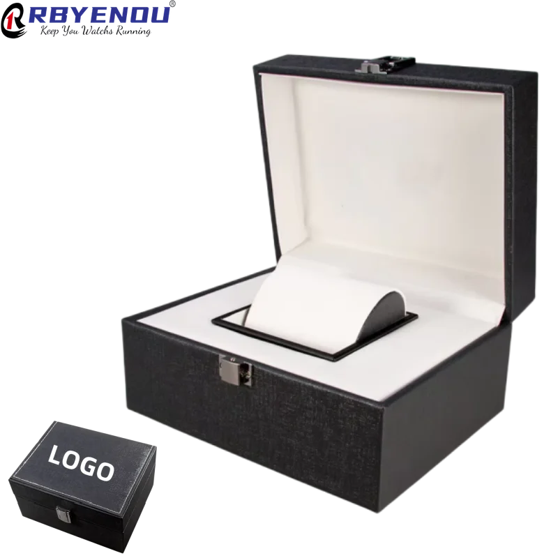 Cloth Brushed Effect and Watch Box Flap Gray Watch Storage Display Box Estojo Para Rel&oacute;gios Gift Case Pack