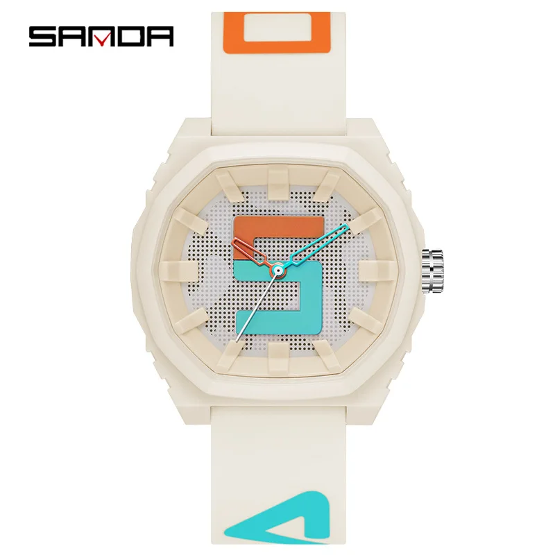 SANDA Casual Sports New Unisex Women Men Watches Silicone Waterproof Fashion Quartz Watch Mens Womenes Relogio Masculino 3206