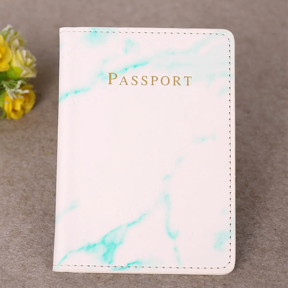 Fashion Women Men Passport Cover Pu Leather Marble Style Travel ID Credit Card Passport Holder Packet Wallet Purse Bags Pouch