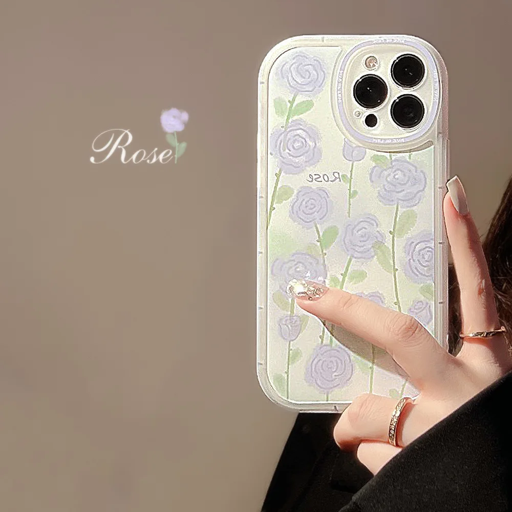 Cartoon süß für iPhone 15 Hülle 11 12 14Pro max 13 Mini 7 8Plus SE 2020 XR XS X stoßfeste Softshell kleine Blumenhülle – Detail 5