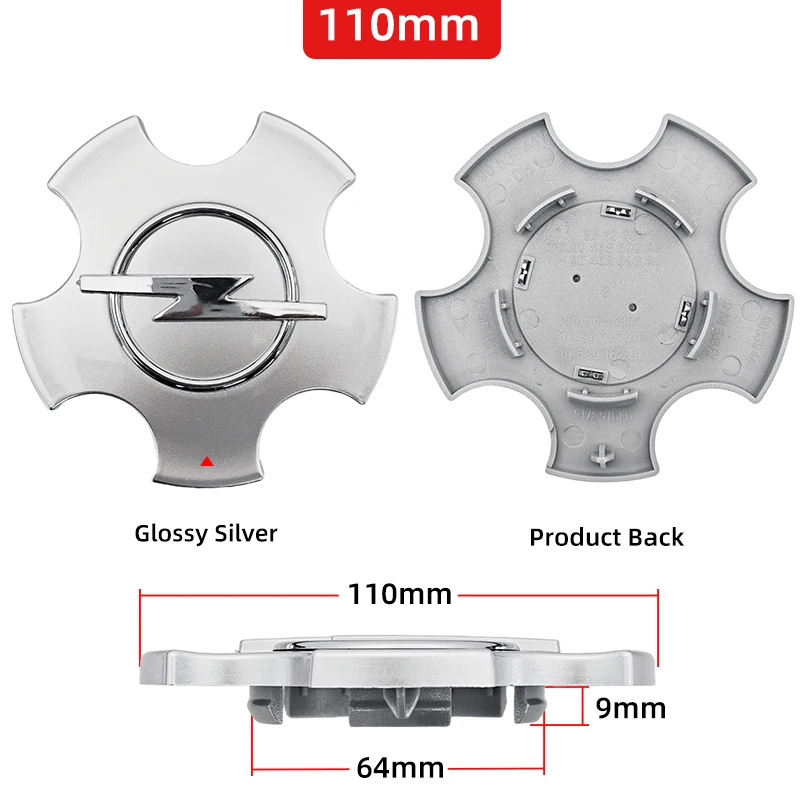 4개입 53mm/100mm/110mm 자동차 휠 센터 캡 로고 허브 커버 배지 엠블럼 (오펠 인시그니아 아스트라 J H G F 코르사 자피라 티그라 용)