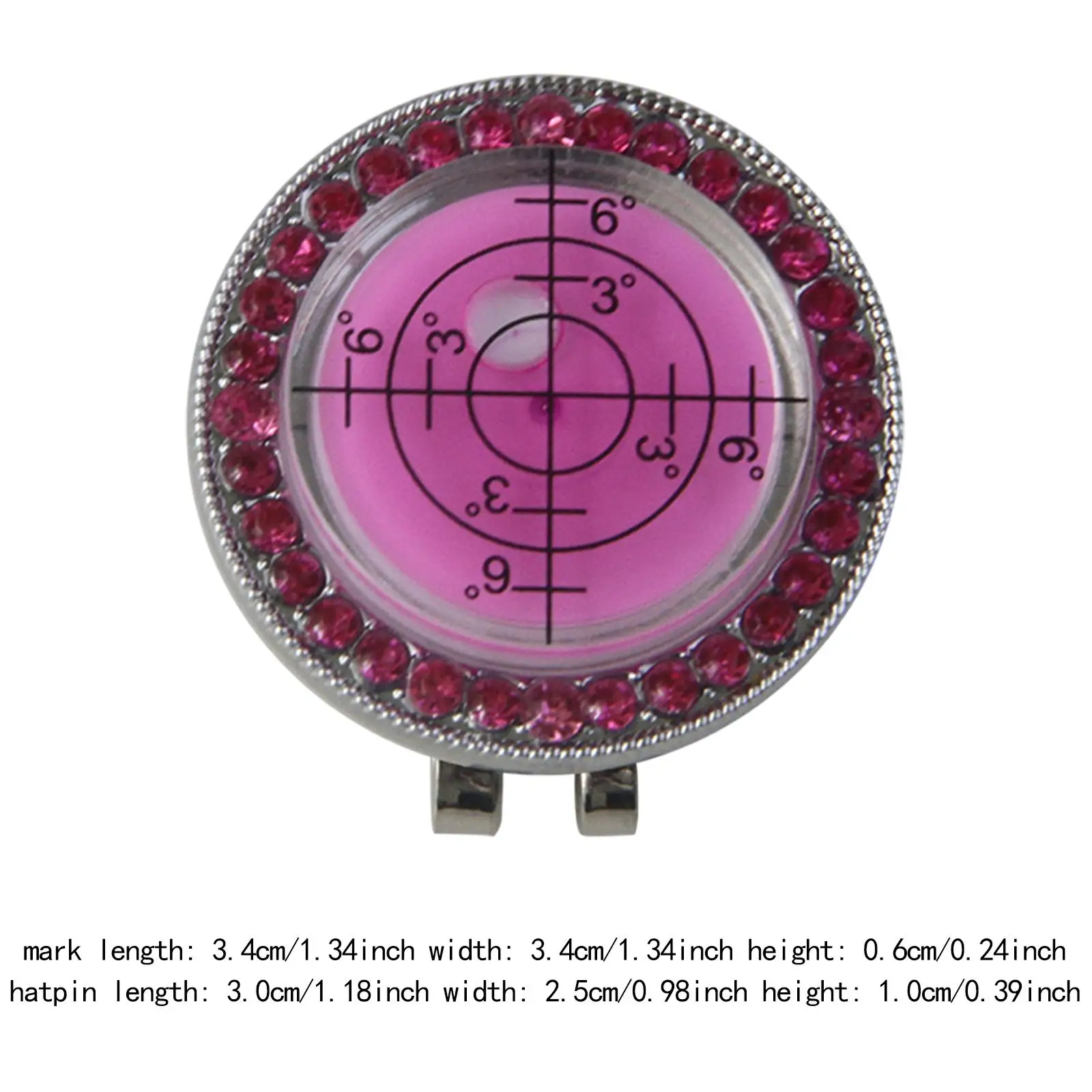 Green Reader, Golf Ball Marker, Stylish Alignment Tool for Reading The Green Rhinestone Round Bubble Level Putting Aid Reader