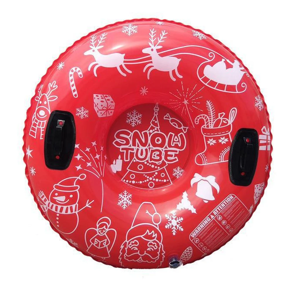 Universal Skiing Cushion with Handles Thickened Winter Inflatable Snow Tube Waterproof Ski Circle Outdoor Sports for Kids Adults