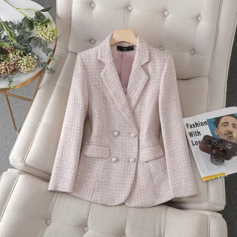 

Luxury Ladies French Small Fragrance OL Tweed Blazer Women's Autumn Dress Women's High-end Goddess Fan Blazers WER-1985