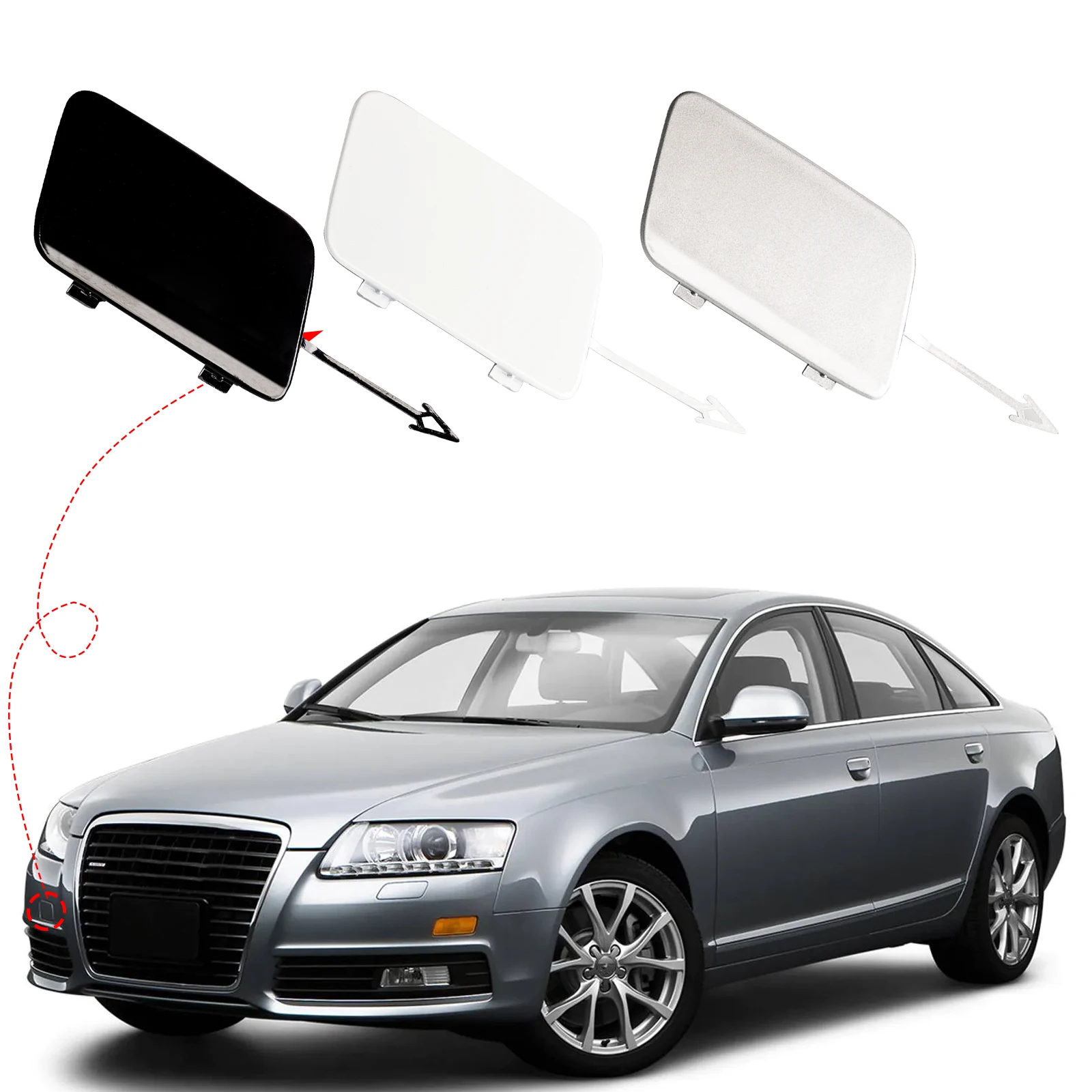 Front Bumper Tow Hook Cover Towing Eye Cap For Audi A6 C6 20092011