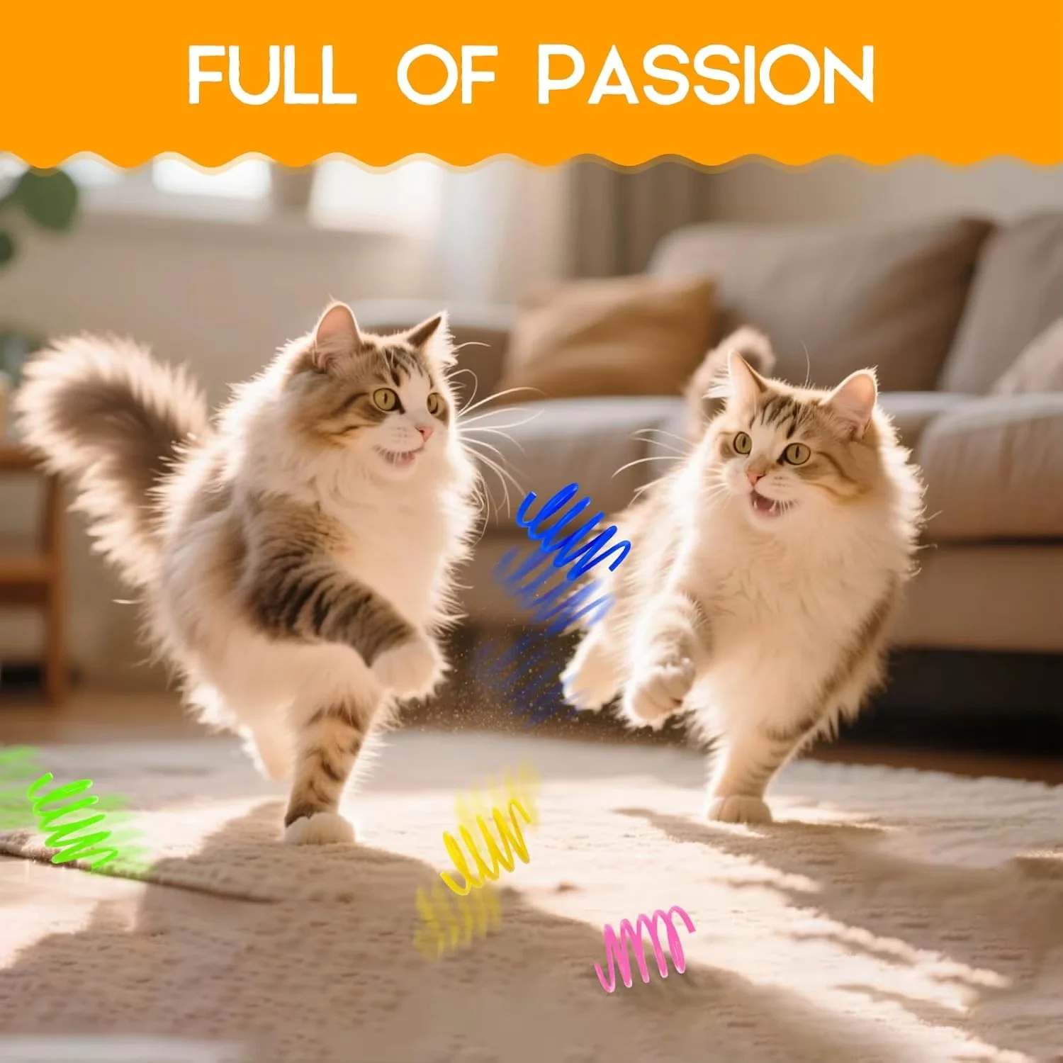 Interactive Spiral Toy for Cats: Engaging Spring Design for Active Play, Tapping, Biting, and Hunting Adventures