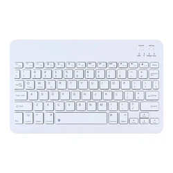 Compact 10 - Inch Multi - Language Wireless Bluetooth Keyboard - Hebrew Keyboard (White)