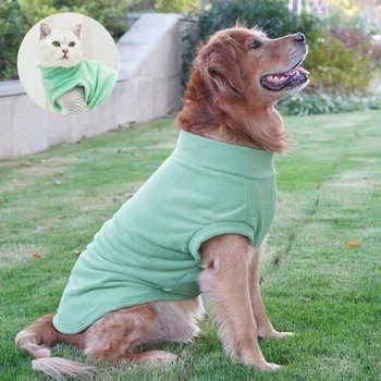 양털 고양이 개 자켓 S ~ 8XL 봄 가을 작은 중형 대형 개를 위한 애완 동물 옷 강아지 큰 개 조끼, 새끼 고양이 풀오버 복장