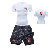 Ensembles de sport décontractés à la mode pour hommes et femmes, ensembles de fitness à séchage rapide, imprimé animé Baki Hama, shorts 2 en 1 2