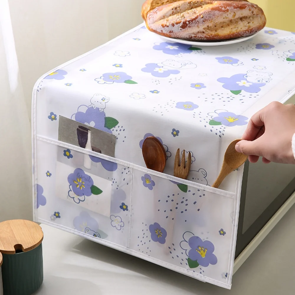 Waterproof Microwave Dust Cover Side Storage Household Print Surface Appliances Oilproof Microwave Dust Cover,kitchen dust cover