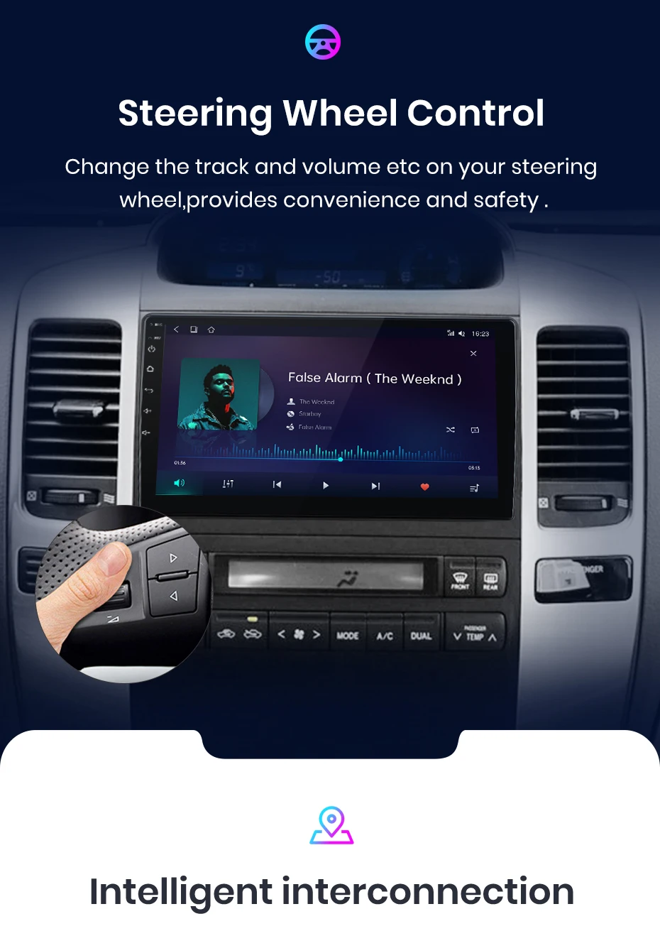 Junsun V1 AI Stimme Drahtlose CarPlay Android Auto Radio für Toyota Prado 120 2004-2009 4G Auto Multimedia GPS 2din autoradio RDS – Detail 14