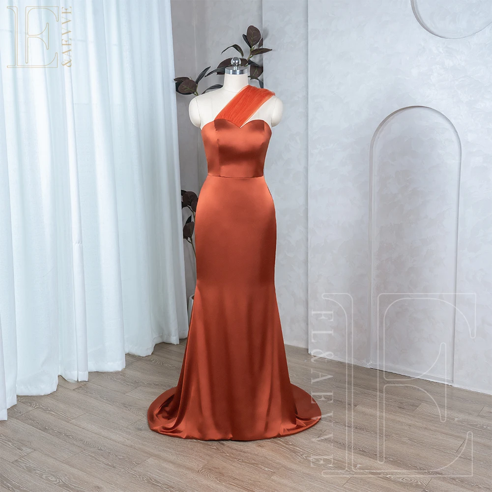 Vestido largo de dama de honor de chiffon con tirantes dobles Naranja