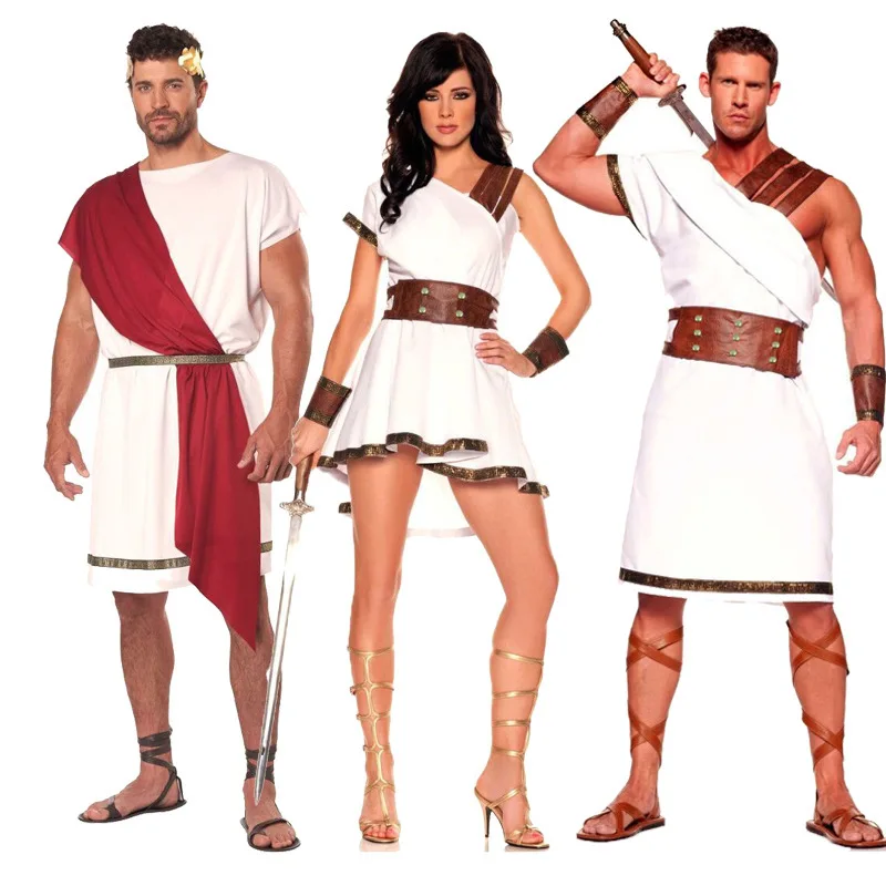 

Halloween Roman Warrior Couples Costume Ancient Greek Myth Costumes Mythology Goddess Roman Gladiator Cosplay Fancy Party Dress