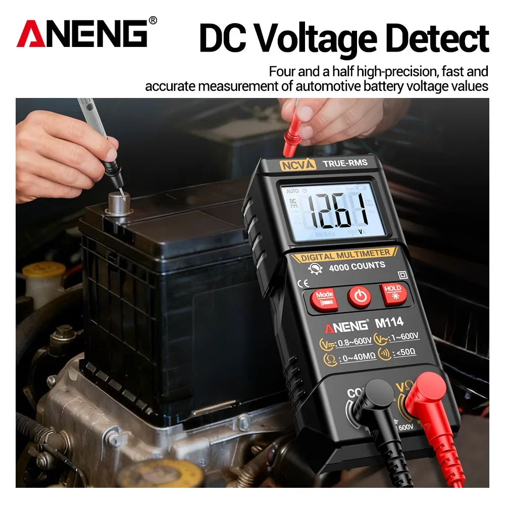 Multimètre numérique ANENG M114 4000 comptes - Testeur AC/DC NCV