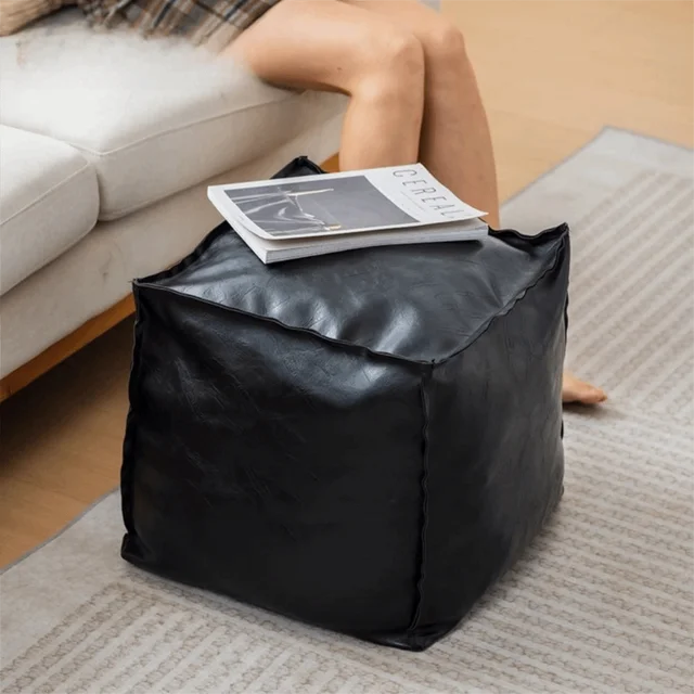 PU Leather Storage Ottoman Cover 4