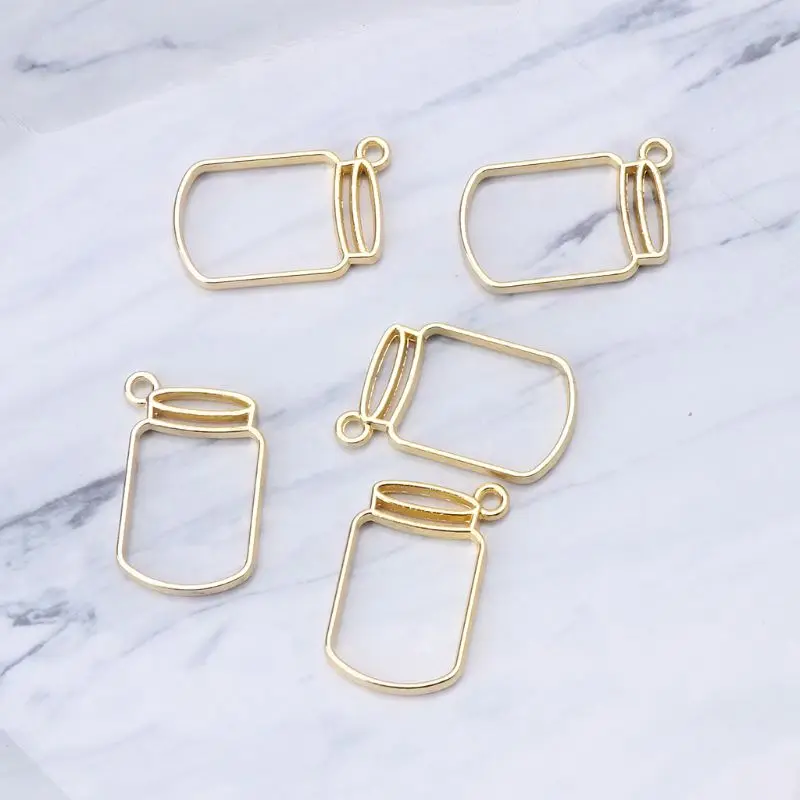 

Новинка, 5 шт., плавающая бутылка, металлический каркас, УФ-смола, полые подвесные безели, установка для изготовления ювелирных