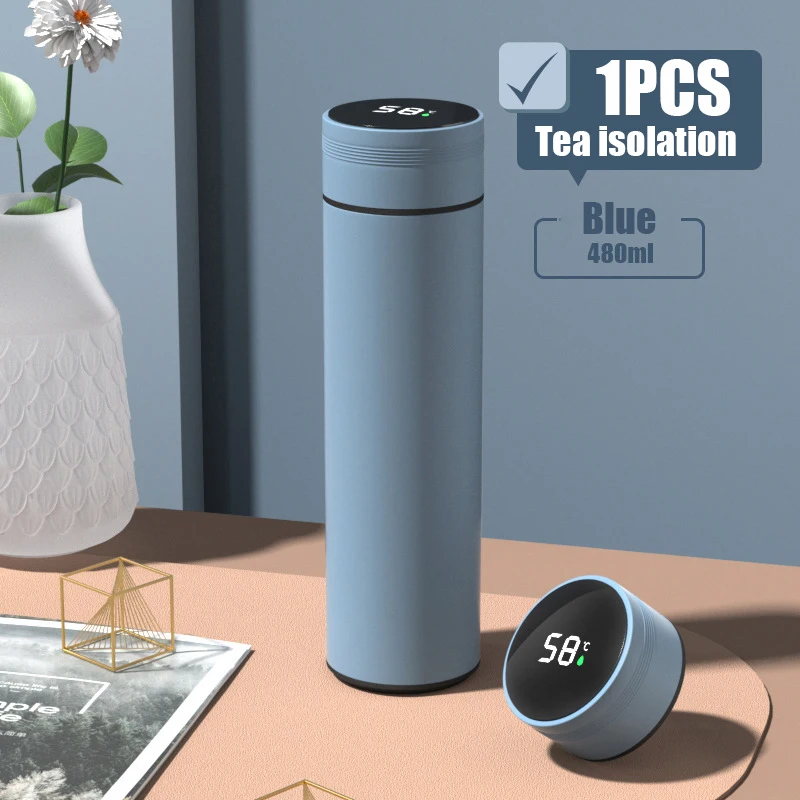 thumbnail image 1 of 480ml Smart Thermos Cup 304 Stainless Steel Smart Temperature Display Waterproof Double-wall Vacuum Thermos Cup, 1 of 5