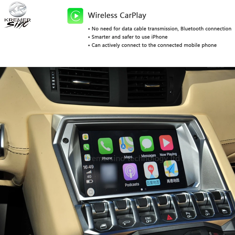 Mise à niveau Apple Carplay sans fil pour Lamborghini Huracan Aventador  avec Mmi3g Android Auto Mirroring Module Car Play Decoder Box