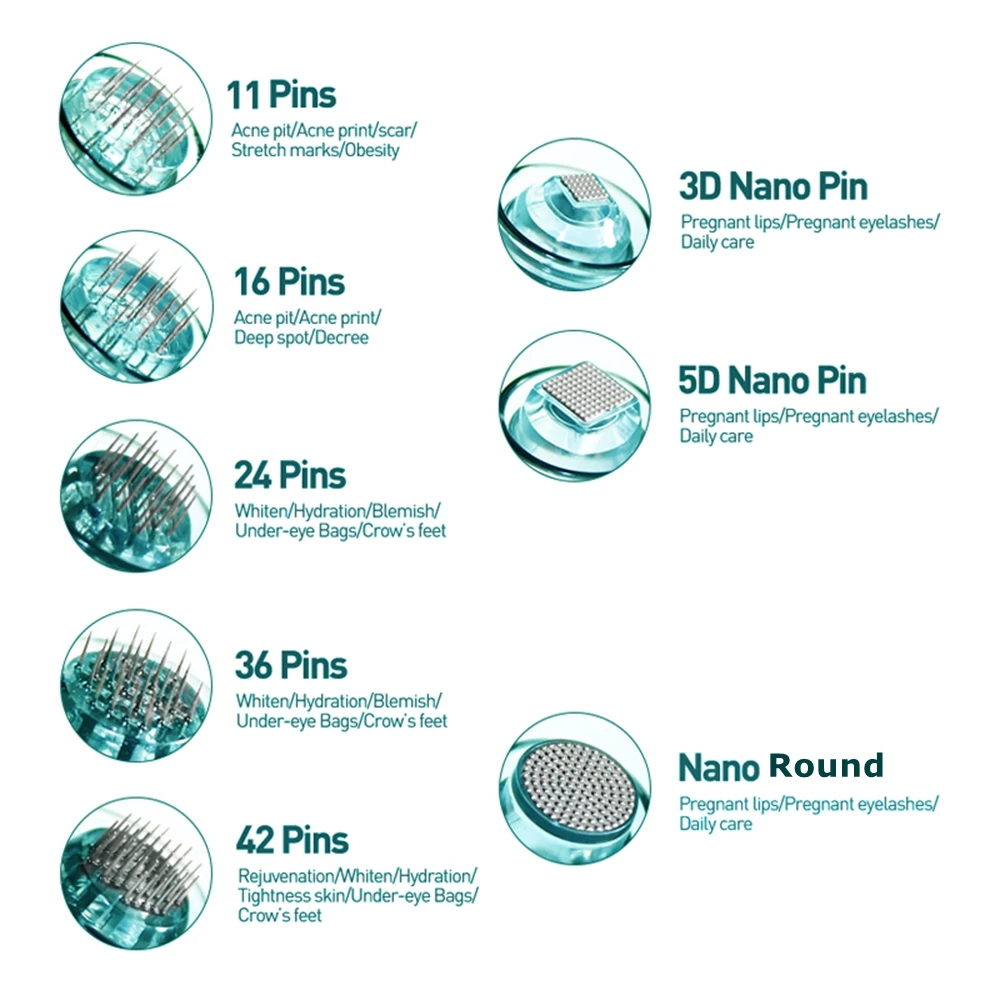10pcs Dr pen Ultima A6S Needle 11/16/24/36/42 Pin Nano Microneedling Derma Pen Bayonet Replacement Head