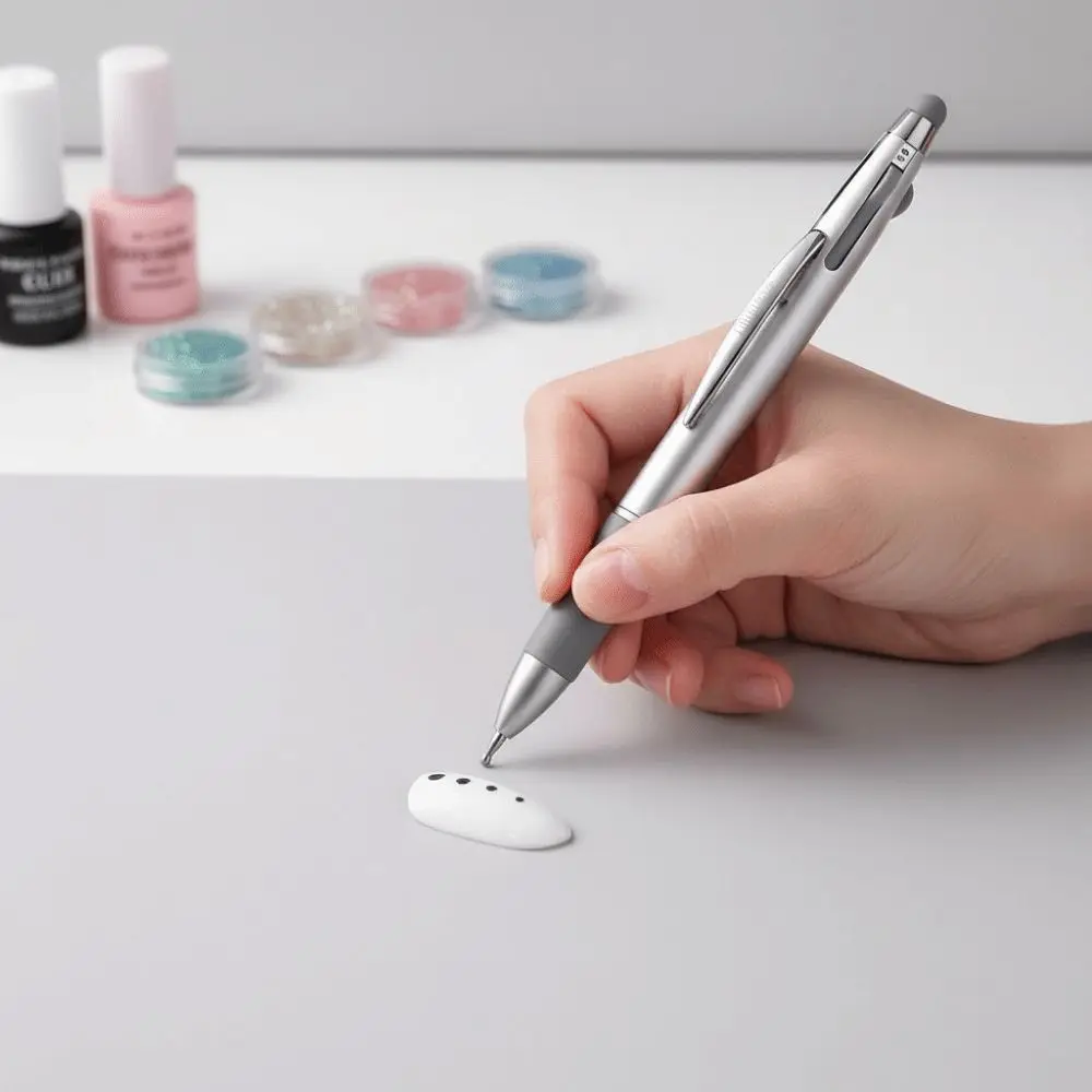 5-in-1 네일 아트 도팅펜 DIY 0.8/1.0/1.6/2.0mm 네일 도트 페인트 펜 프레스형 웨이브 도트 네일 아트 볼펜