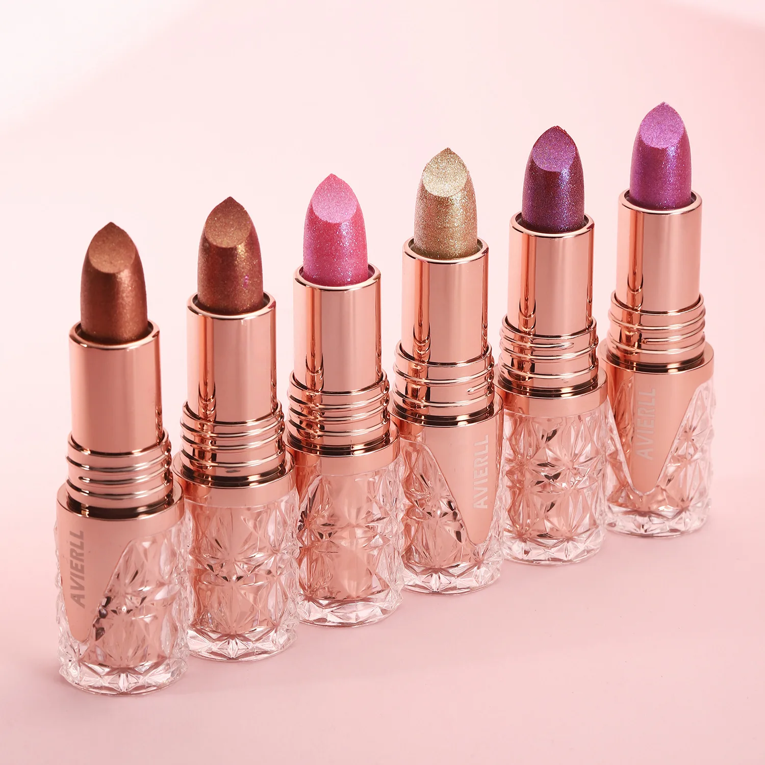 6 Colors 3 in 1 Pearlescent Sparkling Lipstick Matte Glitter Waterproof Long Lasting Pearl Shine Lip Gloss Shimmer Sexy Makeup 5