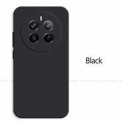 Luxury Shockproof Liquid Silicone Phone Case - Original TPU Protective Back Cover for Realme 12 5G (Black)
