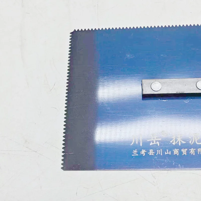 1mm Serrated Spatula Epoxy Floor Paint Trowel Self-leveling Knife Blue Steel Blade Wood Handle Good Elasticity For Construction