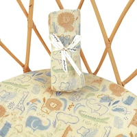 HappyFlute 100% Cotton Baby Muslin Swaddle Animal Print Baby Blanket Baby Wrap 120*110CM 2