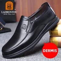 LAORENTOU genuine leather breathable casual leather shoes with soft soles, versatile dad leather shoes 1