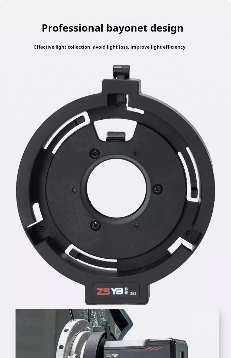 ZSYB Mini Bowens Mount Adapter Ring Original Adapter to Bowens Bayonet for ZSYB/Zhiyun Fill Light camera flash adapter,bowens mount bracket holder