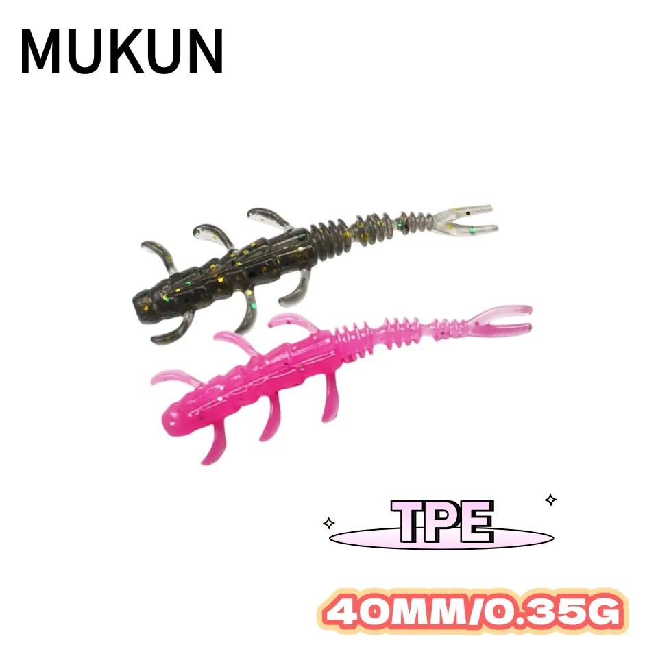 40PCS TPE Mini Wurm Weiche Angeln Lockt Jig Wobbler 0,35g/40mm Silikon Künstliche Köder Bass karpfen Pesca Angelgerät