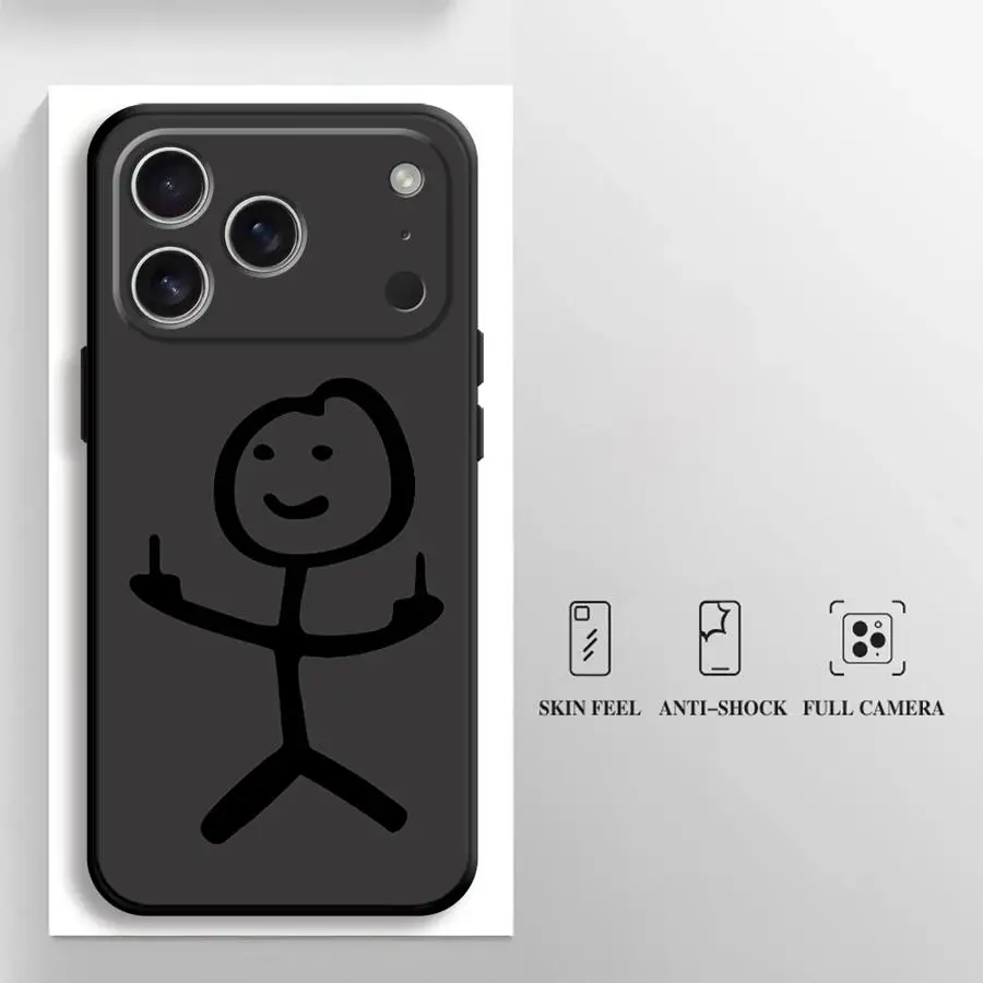 Adorable Cartoon Matchman Black Soft Phone Cover Case