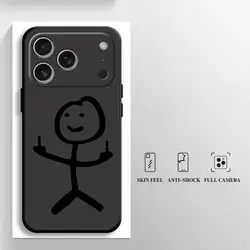 Adorable Cartoon Matchman Black Soft Phone Cover Case - iPhone 12 Mini (Mix01)
