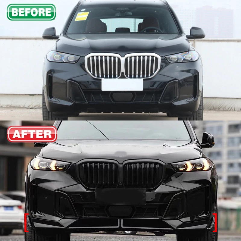 BMW X5 G05 2024-2025용 글로시 블랙 ABS 프론트 범퍼 립 스포일러 바디 키트 4PCS 범퍼 보호