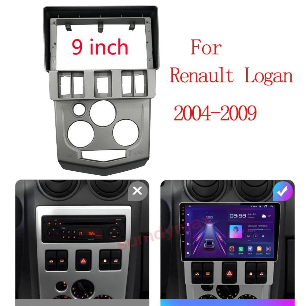 

Рама радиоприемника 9 дюймов для Renault Logan Dacia Logan 2004-2007
